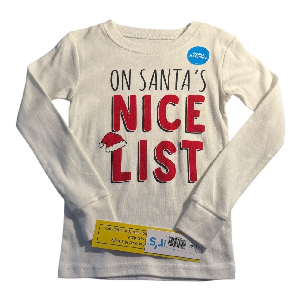 Carters Toddler On Santa's Nice List Long Sleeve Christmas Shirt 5T‎